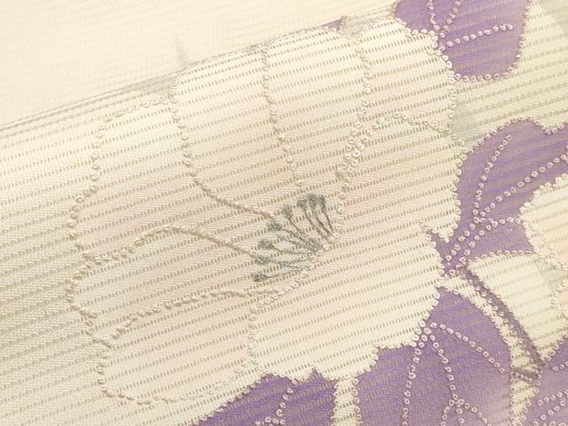 平和屋着物*夏物 中国三大刺繍 相良刺繍 九寸名古屋帯 枝花文 銀糸 正絹 逸品 CABI8552tx
