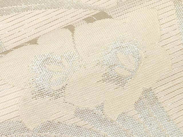 平和屋着物*夏物 六通柄袋帯 草花文 銀糸 正絹 逸品 CABI8571tx