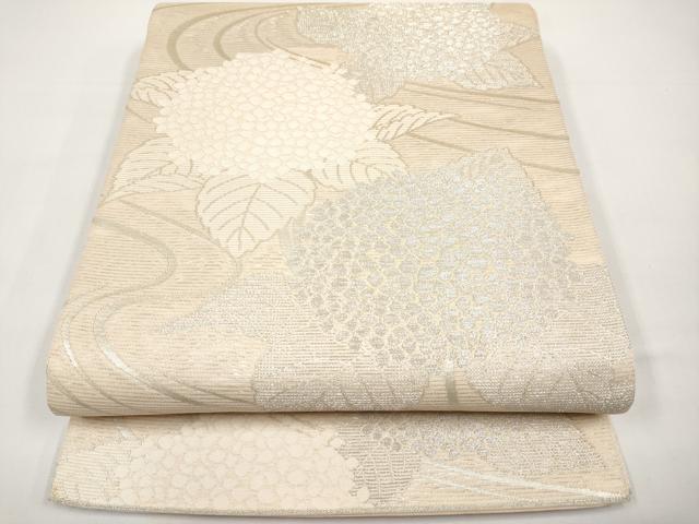 平和屋着物*夏物 六通柄袋帯 紫陽花 銀糸 正絹 逸品 CABI8572tx