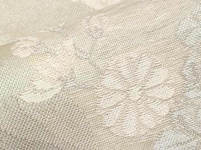 平和屋着物*夏物 六通柄袋帯 道長草花文 銀糸 正絹 逸品 CABI8573tx