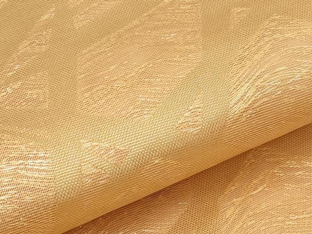 平和屋着物*夏物 全通柄袋帯 籬文 金糸 正絹 逸品 未使用 CABI8588tx