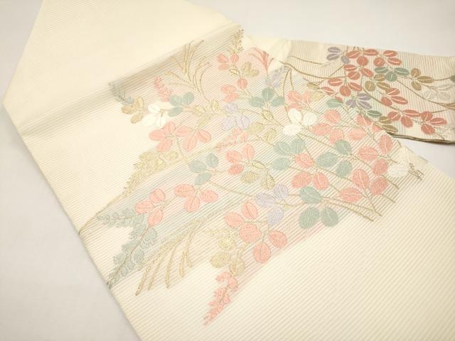 平和屋着物*夏物 九寸名古屋帯 唐織 萩文 金糸 正絹 逸品 CABI8604tx