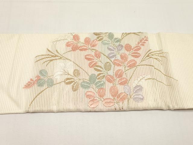 平和屋着物*夏物 九寸名古屋帯 唐織 萩文 金糸 正絹 逸品 CABI8604tx