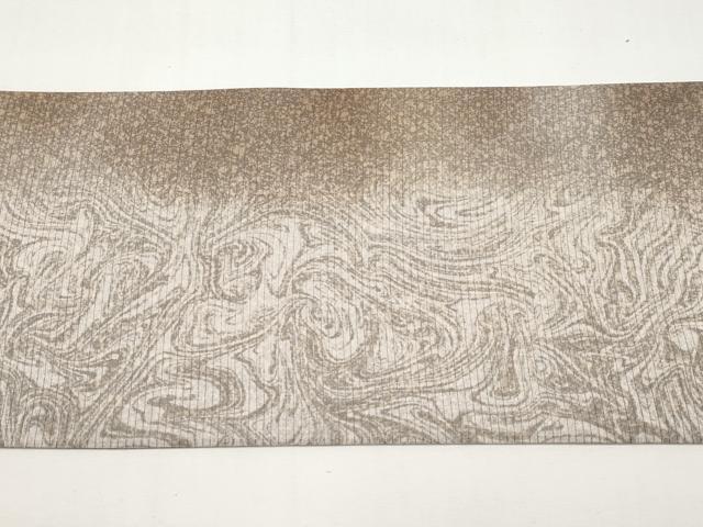 平和屋着物*夏物 絽塩瀬 九寸名古屋帯 墨流し文様 正絹 逸品 未使用 CABI8605tx
