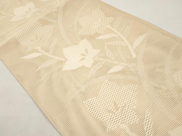 平和屋着物*夏物 八寸名古屋帯 桔梗 丁子色 正絹 逸品 CABI8610tx