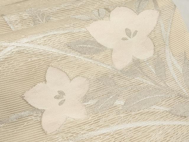 平和屋着物*夏物 六通柄袋帯 桔梗 銀糸 正絹 逸品 未使用 CABI8622tx