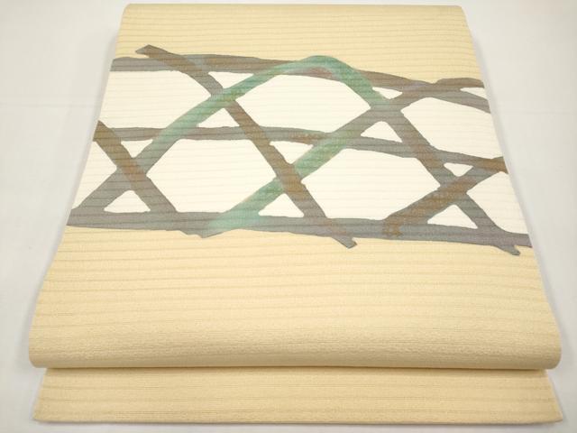 平和屋着物*夏物 九寸開き名古屋帯 籬文 正絹 逸品 CABI8636tx