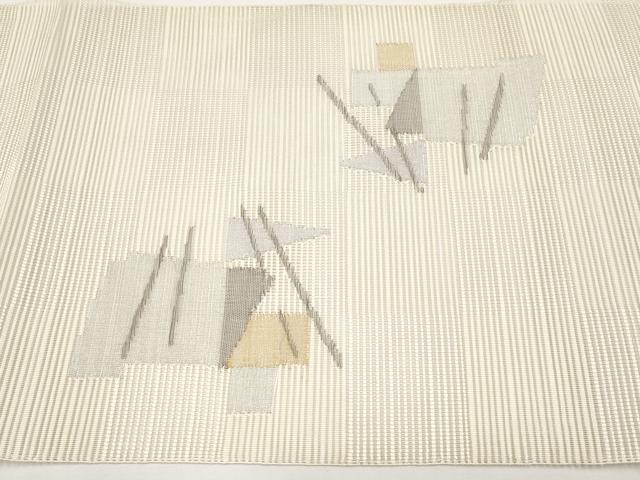 平和屋着物*夏物 八寸名古屋帯 絽綴れ 抽象文 正絹 逸品 未使用 CABI8638tx
