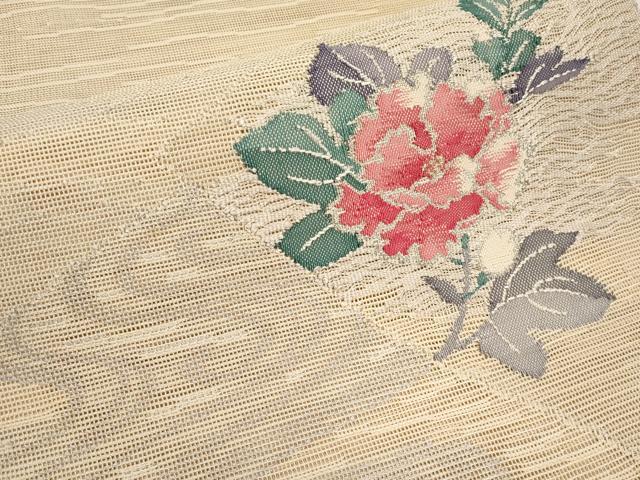 平和屋着物*夏物 八寸名古屋帯 流水枝花文 金銀糸 正絹 逸品 CABI8639tx