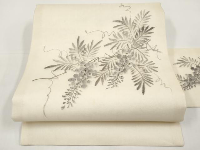 平和屋着物*夏物 九寸名古屋帯 作家物 手描き 藤花房 正絹 逸品 CABI8642tx