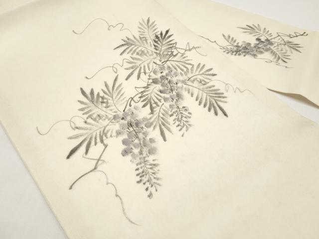 平和屋着物*夏物 九寸名古屋帯 作家物 手描き 藤花房 正絹 逸品 CABI8642tx