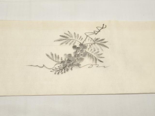 平和屋着物*夏物 九寸名古屋帯 作家物 手描き 藤花房 正絹 逸品 CABI8642tx