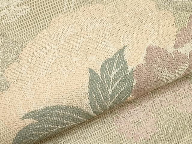 平和屋着物*夏物 アンティーク 大正ロマン 丸帯 唐織 几帳枝花文 引き抜き帯 正絹 逸品 CABI8657tx