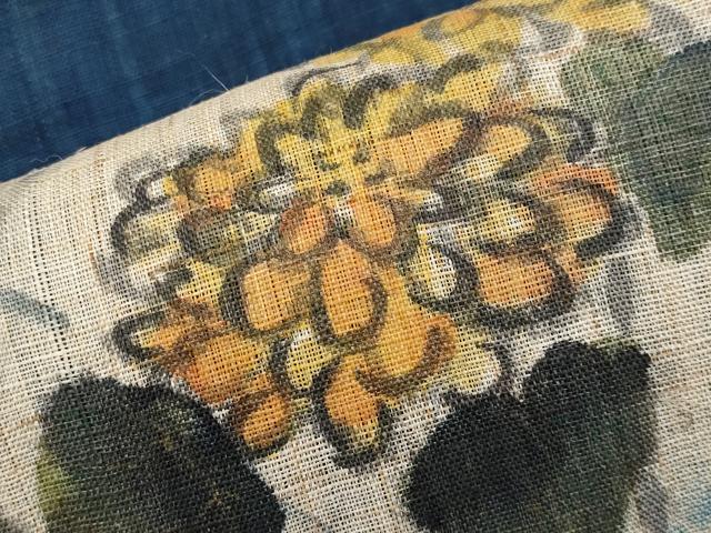平和屋着物*夏物 九寸名古屋帯 手描き 絞り 枝菊文 麻 逸品 CABI8662tx