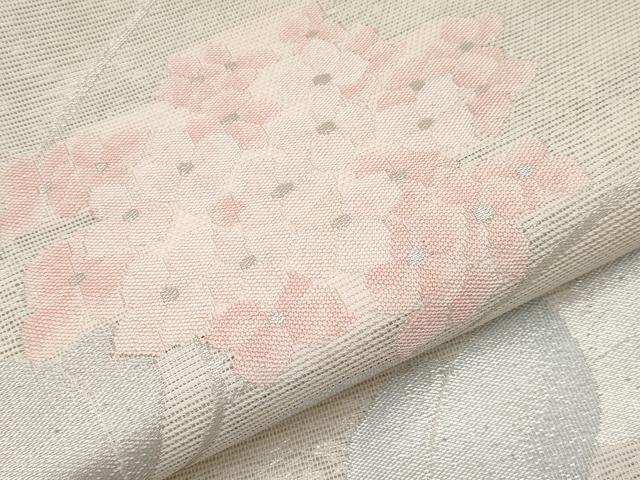 平和屋着物*夏物 九寸名古屋帯 紫陽花 銀糸 正絹 逸品 CABI8666tx