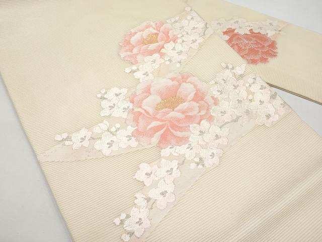 平和屋着物*夏物 九寸名古屋帯 唐織 枝花文 正絹 逸品 CABI8667tx