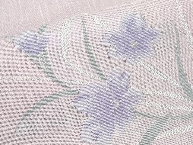 平和屋着物*夏物 八寸名古屋帯 草花文 銀糸 未使用 CABI8669tx