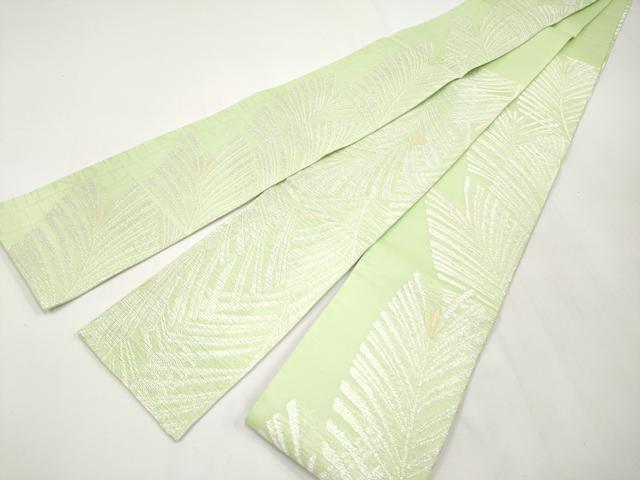 平和屋着物*夏物 両面 半幅帯 松葉文 銀糸 正絹 逸品 CABI8688tx