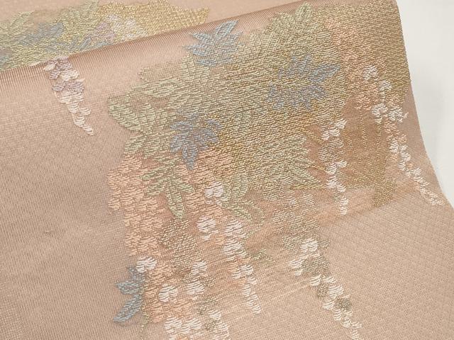 平和屋着物*夏物 六通柄袋帯 扇面枝花文 金銀糸 正絹 逸品 CABI8691tx