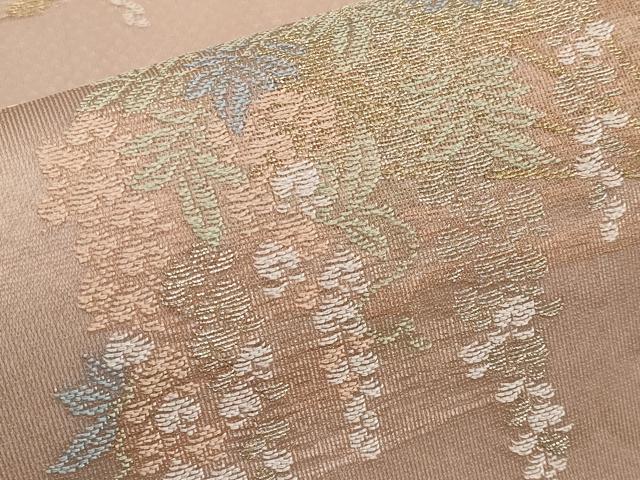 平和屋着物*夏物 六通柄袋帯 扇面枝花文 金銀糸 正絹 逸品 CABI8691tx