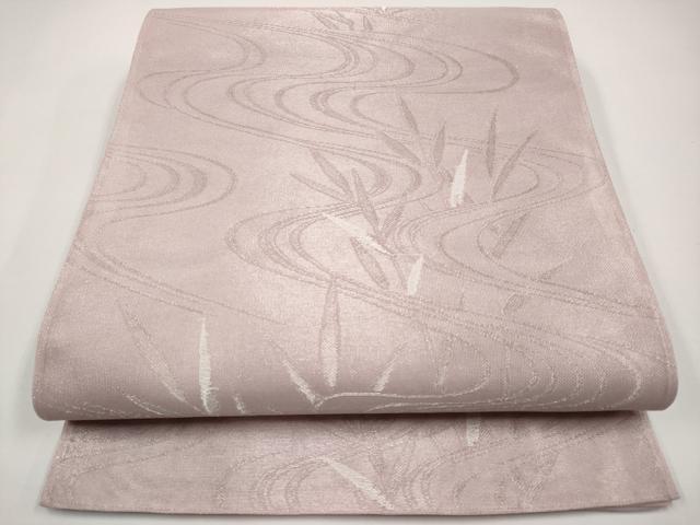 平和屋着物*夏物 六通柄袋帯 流水枝葉文 銀糸 正絹 逸品 CABI8694tx