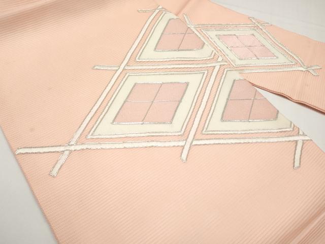 平和屋着物*夏物 九寸名古屋帯 駒刺繍 菱文 正絹 逸品 CABI8712tx