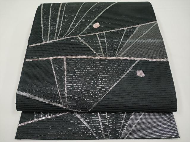 平和屋着物*夏物 六通柄 京袋帯 切嵌文 黒地 銀糸 CABI8717tx