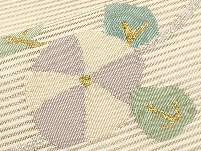 平和屋着物*夏物 八寸名古屋帯 絽綴れ 枝花文 金銀糸 正絹 逸品 CABI8718tx