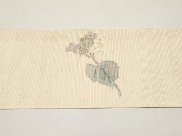 平和屋着物*夏物 九寸名古屋帯 枝花文 銀糸 正絹 逸品 CABI8720tx