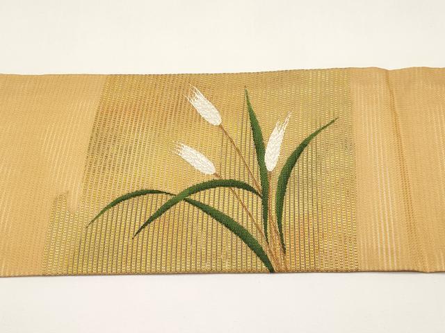平和屋着物*夏物 九寸名古屋帯 草木文 金糸 正絹 逸品 CABI8722tx