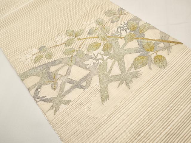 平和屋着物*夏物 八寸名古屋帯 絽綴れ 籬枝花文 金銀糸 正絹 逸品 CABI8723tx