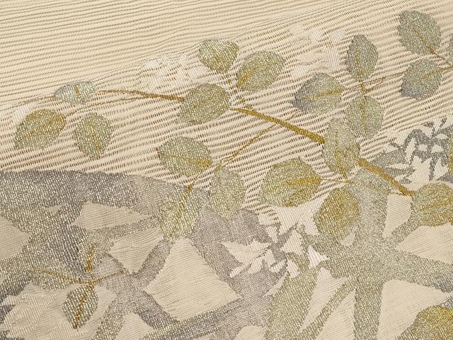 平和屋着物*夏物 八寸名古屋帯 絽綴れ 籬枝花文 金銀糸 正絹 逸品 CABI8723tx