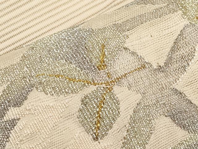 平和屋着物*夏物 八寸名古屋帯 絽綴れ 籬枝花文 金銀糸 正絹 逸品 CABI8723tx
