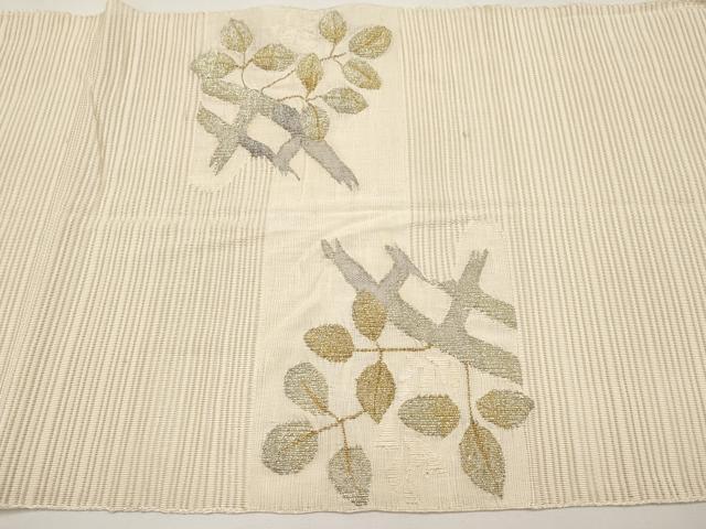 平和屋着物*夏物 八寸名古屋帯 絽綴れ 籬枝花文 金銀糸 正絹 逸品 CABI8723tx