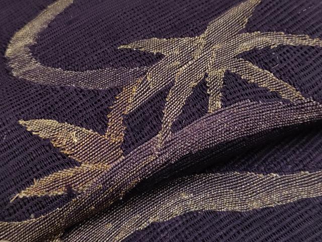 平和屋着物*夏物 八寸名古屋帯 立波草木文 金糸 正絹 逸品 CABI8728tx