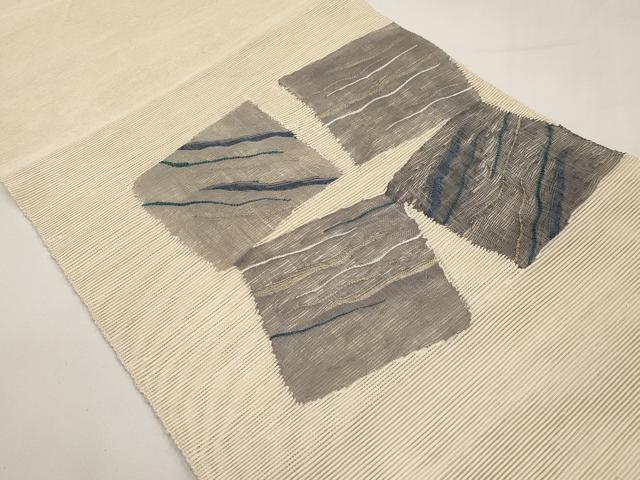 平和屋着物*夏物 八寸名古屋帯 色紙文 金糸 正絹 逸品 CABI8730tx