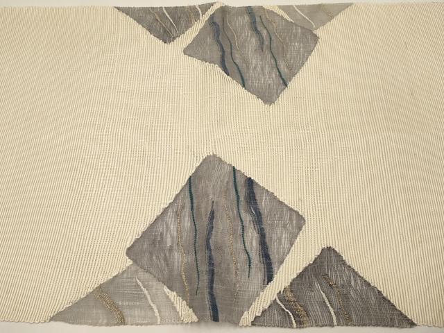 平和屋着物*夏物 八寸名古屋帯 色紙文 金糸 正絹 逸品 CABI8730tx