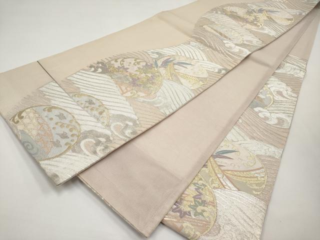 平和屋着物*夏物 六通柄袋帯 立波草木舟文 金銀糸 正絹 逸品 CABI8732tx