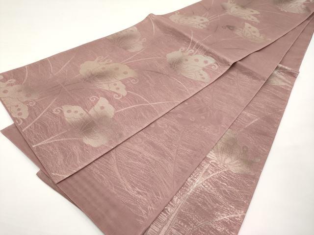 平和屋着物*夏物 六通柄袋帯 舞蝶文 銀糸 正絹 逸品 CABI8734tx