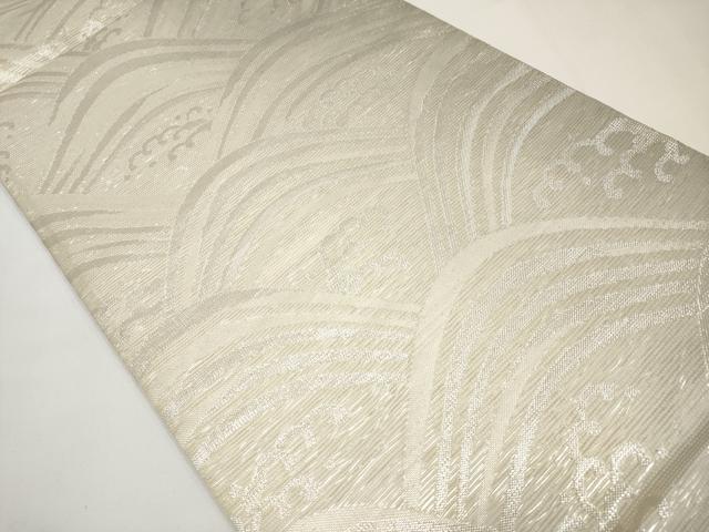 平和屋着物*夏物 六通柄袋帯 立波文 銀糸 正絹 逸品 CABI8737tx