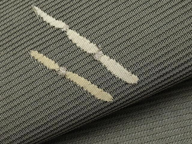 平和屋着物*夏物 九寸名古屋帯 木賊文 銀糸 正絹 逸品 未使用 CABI8743tx