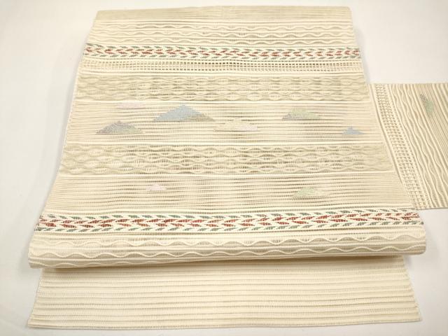 平和屋着物*夏物 八寸名古屋帯 絽綴れ 横段文 金銀糸 正絹 逸品 CABI8748tx
