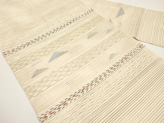 平和屋着物*夏物 八寸名古屋帯 絽綴れ 横段文 金銀糸 正絹 逸品 CABI8748tx