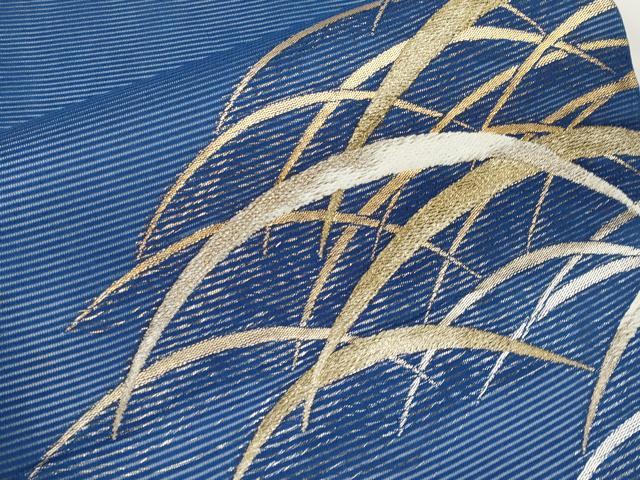 平和屋着物*夏物 九寸開き名古屋帯 芝草文 金銀糸 正絹 逸品 CABI8758tx