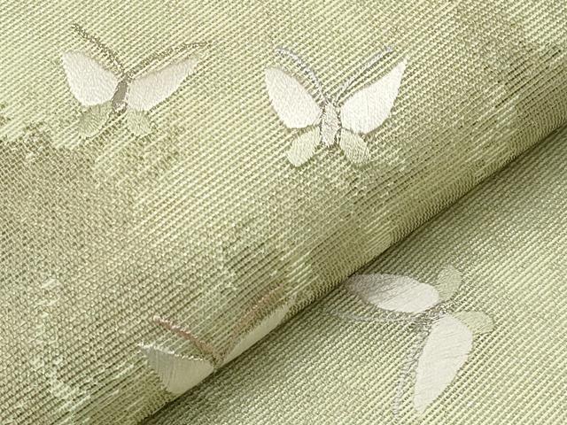 平和屋着物*夏物 九寸開き名古屋帯 総刺繍 舞蝶文 銀糸 正絹 逸品 CABI8760tx
