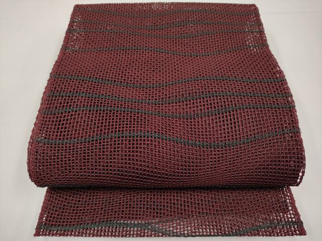 平和屋着物*夏物 八寸名古屋帯 羅 よろけ縞 正絹 逸品 CABI8765tx