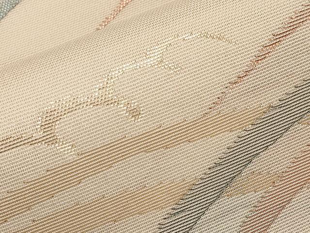 平和屋着物*夏物 六通柄袋帯 立波文 金糸 正絹 逸品 CABI8766tx
