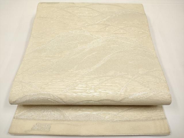 平和屋着物*夏物 西陣 六通柄 本袋帯 遠山文 銀糸 正絹 逸品 CABI8770tx