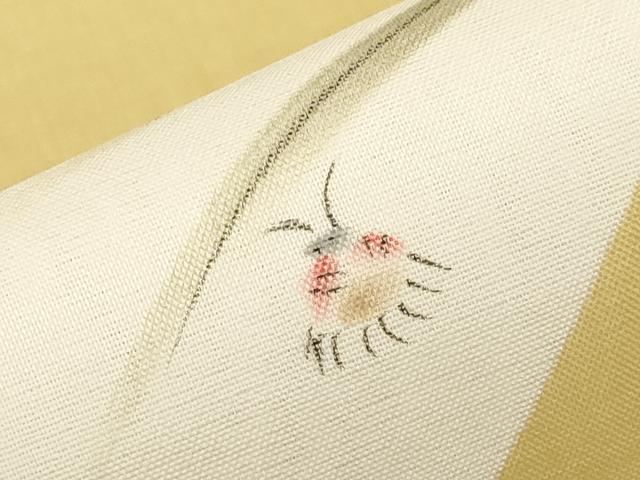 平和屋着物*夏物 太鼓柄袋帯 手描き てんとう虫 正絹 逸品 未使用 CABI8771tx