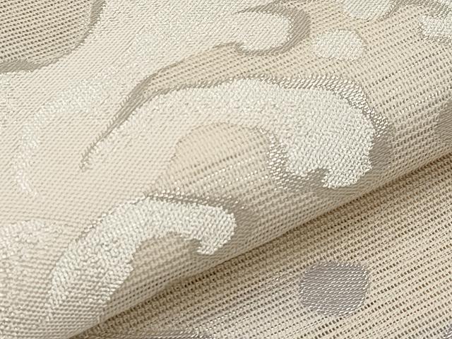 平和屋着物*夏物 六通柄袋帯 立波文 銀糸 正絹 逸品 CABI8772tx